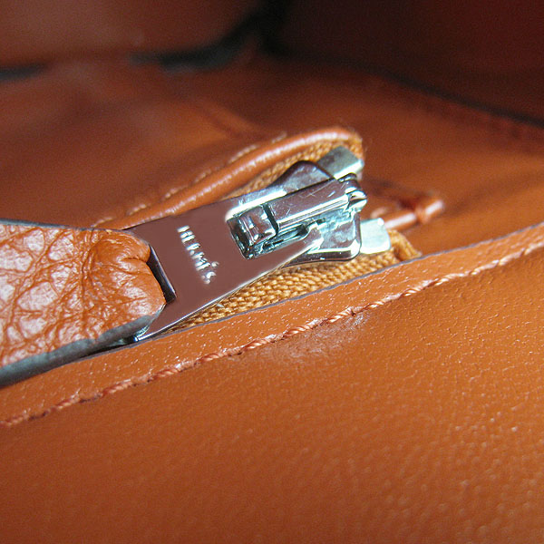 Super A Replica Hermes Togo Leather Birkin 25CM Handbag Orange 6068